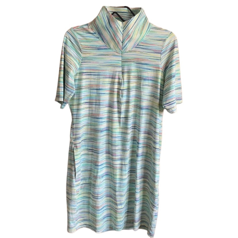 LANDS' END Swim Suit Coverup Swim Dress Womens Small (6-8) Dress Stripes